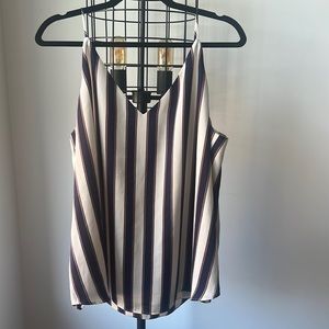 NWOT tags White w/ brown and blue stripes. size XL Express tank.